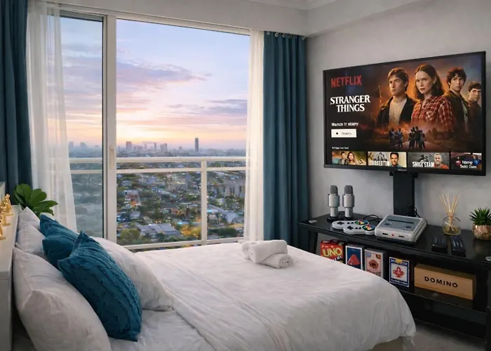 Sunset View 1br With Balcony And Netflix Azure Near Naia Manila